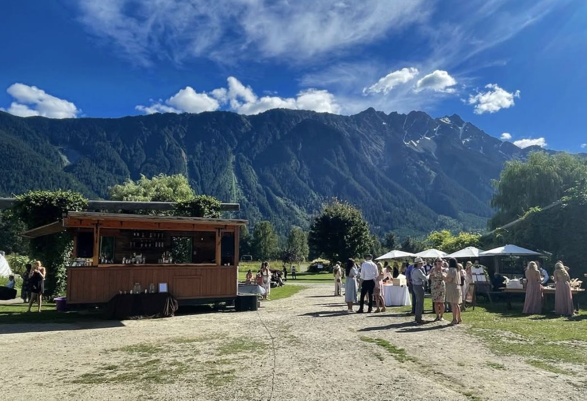 The Boombox serving a garden event below the mountains in Pemberton